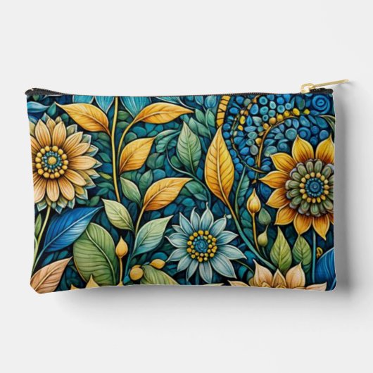 Schattigee Girly Blue Zonnebloem Tuin Abstracte Ku Etui (Achterkant)