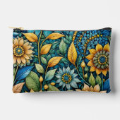Schattigee Girly Blue Zonnebloem Tuin Abstracte Ku Etui (Voorkant)