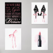 Schattigee Girly Bow Wall Art Sets (Voorkant)