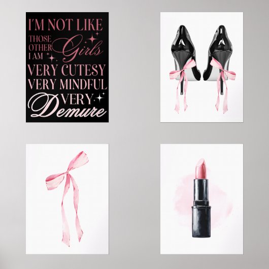 Schattigee Girly Bow Wall Art Sets (Voorkant)