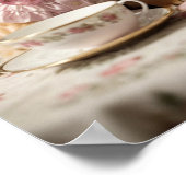 Schattigee Girly Chihuahua Tea Party Poster (Hoek)