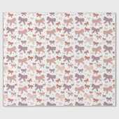 Schattigee Girly Dusty Pink Bows en Hearts Pattern Cadeaupapier (Vlak)