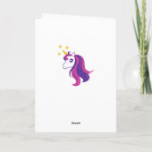 Schattigee girly eenhoorn Verjaardag wenskaart voo Kaart (Achterkant)