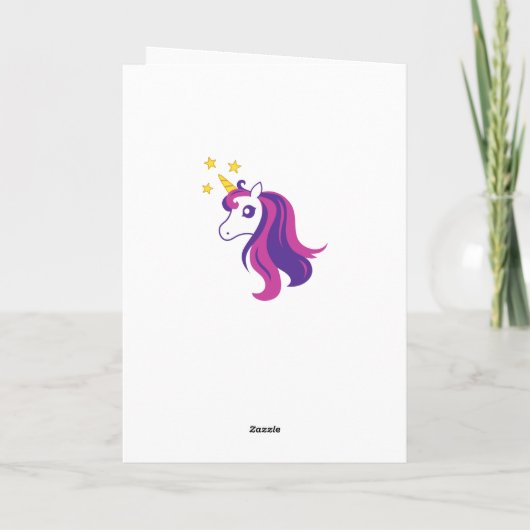 Schattigee girly eenhoorn Verjaardag wenskaart voo Kaart (Achterkant)
