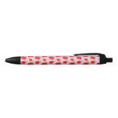 Schattigee Girly Elegant Moderne Roze Aardbei Zwarte Inkt Pen (Bovenkant)