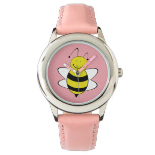 Schattigee girly elegante trendy cartoon bij horloge