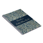 Schattigee Girly Floral Art Nouveau Behang Patroon Notitieboek (Rechterzijde)