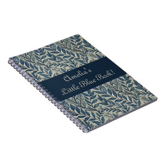 Schattigee Girly Floral Art Nouveau Behang Patroon Notitieboek (Rechterzijde)