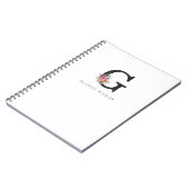 Schattigee Girly Floral Waterverf Boho Roze Monogr Notitieboek (Linkerzijde)