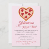 Schattigee Girly Galentine's Day Valentijns Pizza  Kaart (Voorkant)