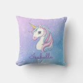 Schattigee Girly gepersonaliseerde magische eenhoo Kussen (Voorkant)