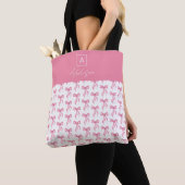 Schattigee Girly gepersonaliseerde Monogram Roze B Tote Bag (Dichtbij)