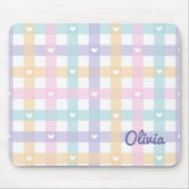 Schattigee Girly Gingham gespeeld met harten Muismat (Voorkant)