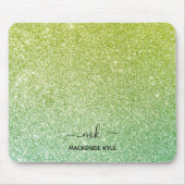 Schattigee Girly Green Ombre Glitter Muismat (Voorkant)
