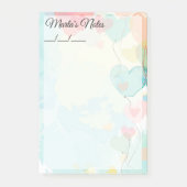 Schattigee Girly Hartballonnen 4" x 6" Post-it® Notes (Voorkant)