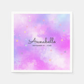 Schattigee Girly Holographic Pastel Sky Star Water Servet (Voorkant)