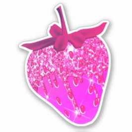 Schattigee Girly Hot Pink Esthetische Glitter Aard Sticker