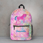 Schattigee girly hot Pink Rainbow eenhoorn Glitter Bedrukte Rugzak