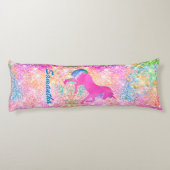 Schattigee girly hot Pink Rainbow eenhoorn Glitter Lichaamskussen (Achterkant)