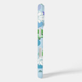 Schattigee girly kikkerkunst met blauwe waterlelie Case-Mate iPhone case (Achterkant / Rechts)