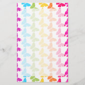 Schattigee Girly Kleurrijke Regenboog Vlinderpatro Briefpapier (Voorkant)