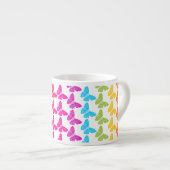 Schattigee Girly Kleurrijke Regenboog Vlinderpatro Espresso Kop (Voorkant rechts)