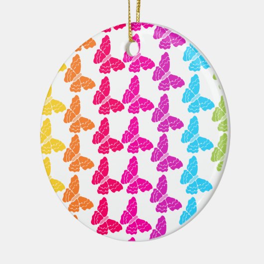 Schattigee Girly Kleurrijke Regenboog Vlinderpatro Keramisch Ornament (Links)