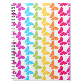 Schattigee Girly Kleurrijke Regenboog Vlinderpatro Notitieboek (Voorkant)