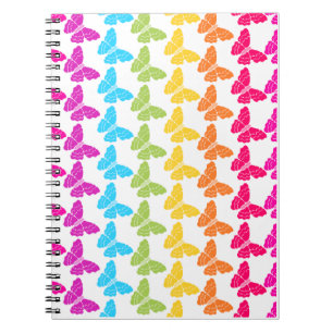 Schattigee Girly Kleurrijke Regenboog Vlinderpatro Notitieboek