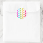 Schattigee Girly Kleurrijke Regenboog Vlinderpatro Ronde Sticker (Tas)