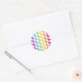 Schattigee Girly Kleurrijke Regenboog Vlinderpatro Ronde Sticker (Envelop)
