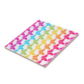 Schattigee Girly Kleurrijke Regenboog Vlinderpatro Tegeltje (Zijkant)