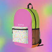 Schattigee Girly Kleurrijke Stippen Regenboog Aang Bedrukte Rugzak