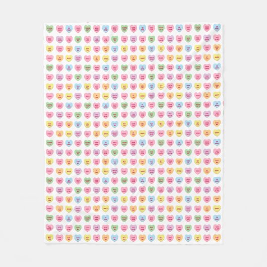 Schattigee girly leuk aangepaste conversatie harte fleece deken (Voorkant)