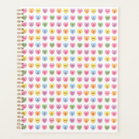 Schattigee girly leuk aangepaste conversatie harte planner (Voorkant)