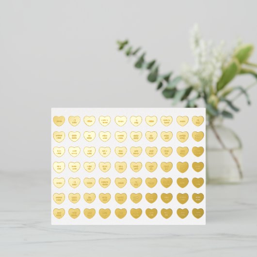 Schattigee girly leuk aangepaste conversatie snoep folie feestdagen briefkaart (Staand Voorkant)