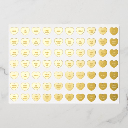 Schattigee girly leuk aangepaste conversatie snoep folie feestdagenkaart (Voorkant)