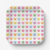 Schattigee girly leuk aangepaste conversatie snoep papieren bordje (Voorkant)