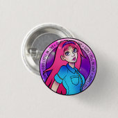 Schattigee Girly Love Pink Anime Girl Ronde Button 3,2 Cm (Voorkant /achterkant)