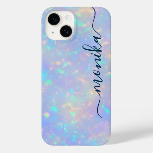 Schattigee Girly Luxury Navy Blue Holographic Mono Case-Mate iPhone 14 Hoesje