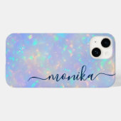 Schattigee Girly Luxury Navy Blue Holographic Mono Case-Mate iPhone Case (Achterkant (horizontaal))