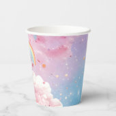 Schattigee Girly Magical Unicorn Party Papieren Bekers (Achterkant)