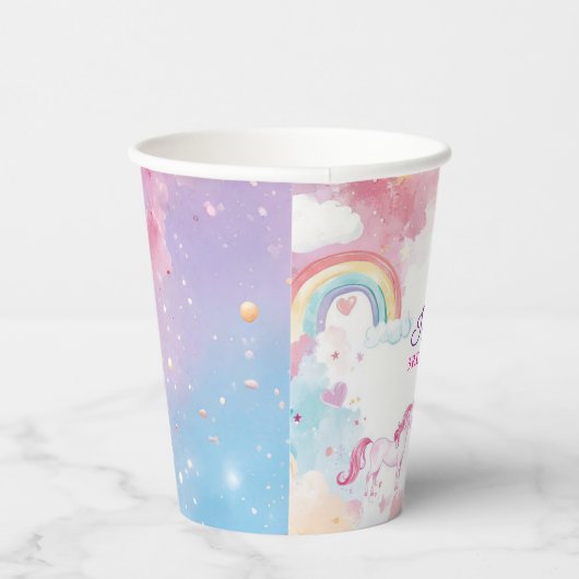 Schattigee Girly Magical Unicorn Party Papieren Bekers (Rechts)