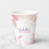 Schattigee Girly Magical Unicorn Party Papieren Bekers (Voorkant)