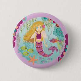 Schattigee Girly Mermaid Ronde Button 5,7 Cm