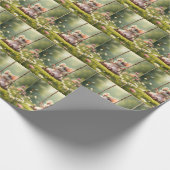 Schattigee Girly Mouse op een schommel Cadeaupapier (Hoek)