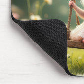 Schattigee Girly Mouse op een schommel Muismat (Hoek)