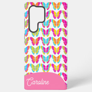 Schattigee Girly Multicolor Regenboog Vlinders Naa Samsung Galaxy Hoesje