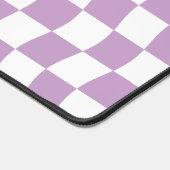 Schattigee Girly Paarse witte Wavy Checker Pattern Bureaumat (Hoek)