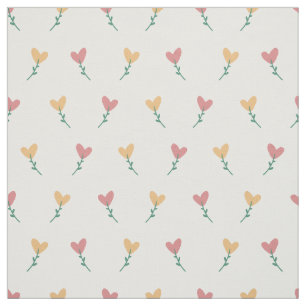 Schattigee Girly Pastel Peach Heart Flower Sweet P Stof